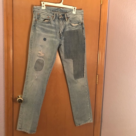 Levi's Mens size 34, 511 Slim-Fit Distressed, patch up Jeans - Picture 3 of 8